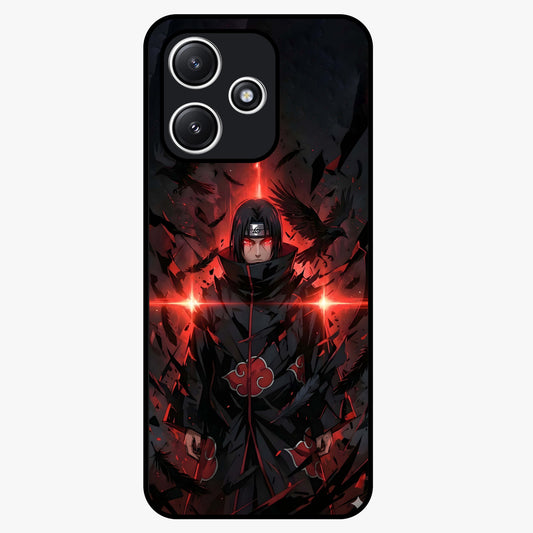 Focused Blade Discipline Glass Case showing flat back view with warrior sword themed artwork and glossy glass finish.