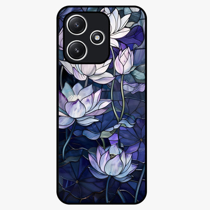 Gloss Petal Rush Glass Case showing flat back view with glossy flower petal artwork and smooth glass finish.