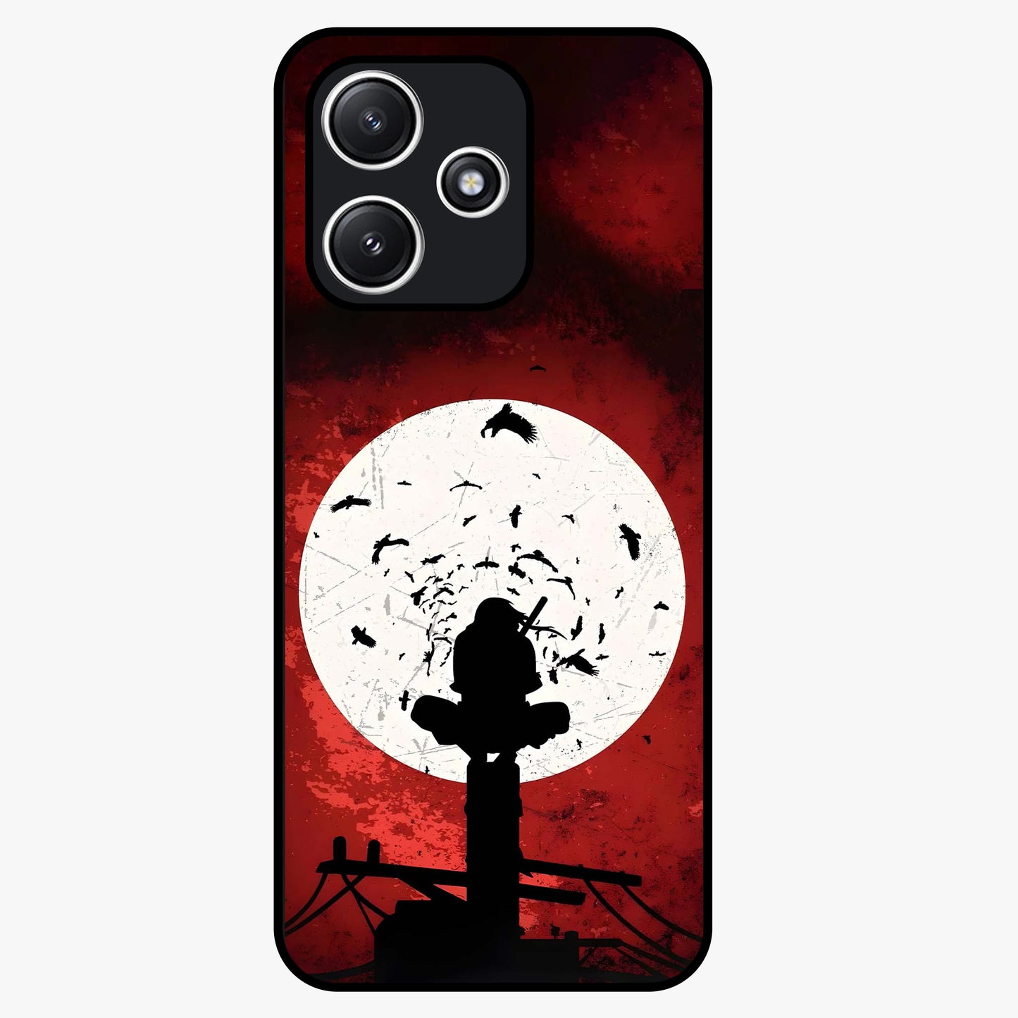 Itachi Limited Edition Naruto Anime Glass Case showing flat back view with iconic anime character artwork and glossy glass finish.