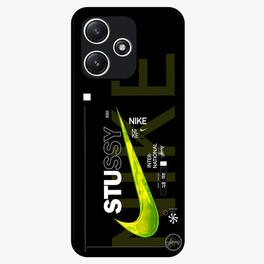 Neon Street Edition Glass Case showing flat back view with neon street style artwork and glossy glass finish.