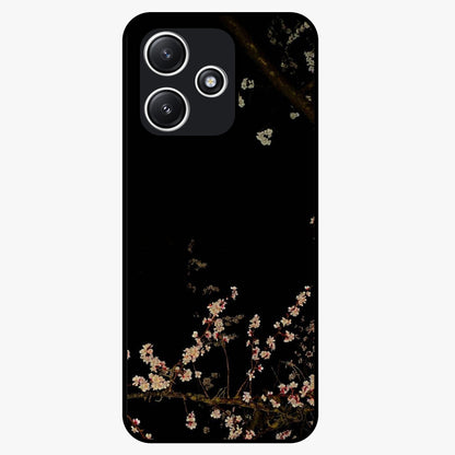 Petal Moon Light With Custom Name Glass Case showing flat back view with floral moonlight artwork and personalized name design.