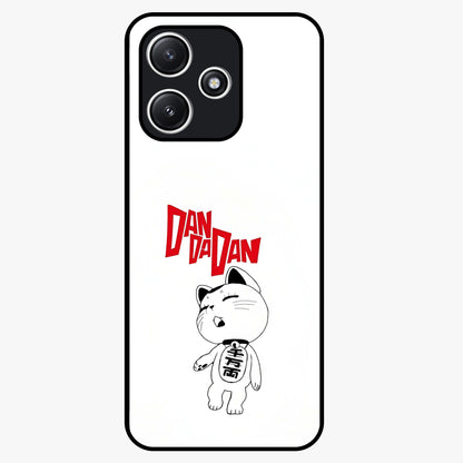 Playful Spirit Charm Glass Case showing flat back view with cheerful charm themed artwork and glossy glass finish.