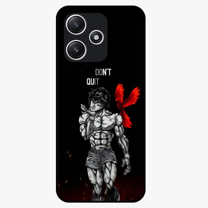 Rise Beyond Limits Glass Case showing flat back view with motivational typography artwork and glossy glass finish.