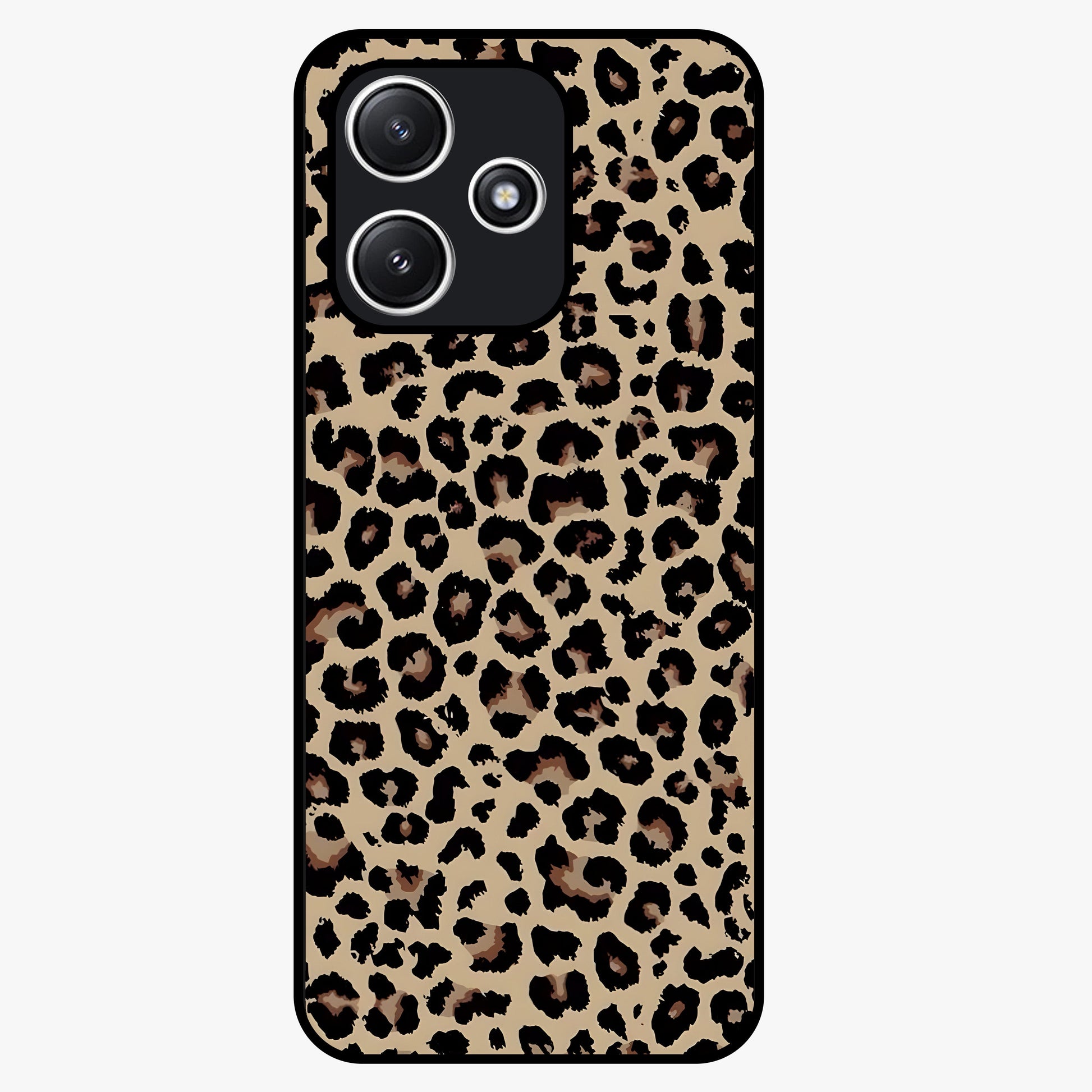 Savage Chic Pattern Glass Case showing flat back view with stylish patterned artwork and glossy glass finish.