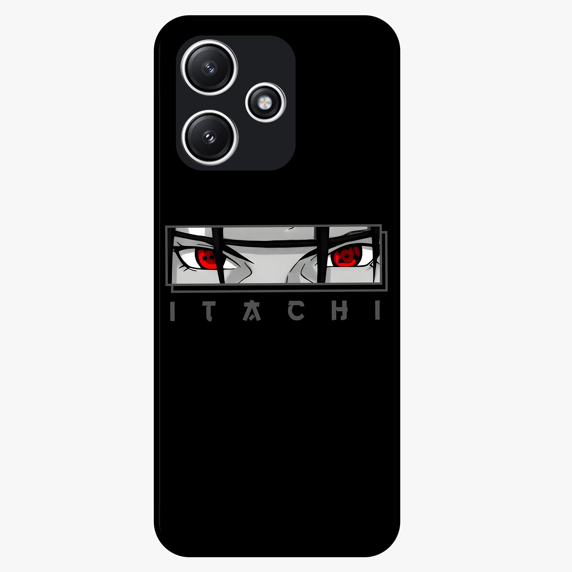 Scarlet Gaze Dominance Glass Case showing flat back view with striking red themed artwork and glossy glass finish.