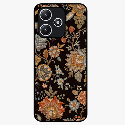 Vintage Floral Dream Glass Case showing flat back view with classic floral artwork and glossy glass finish.