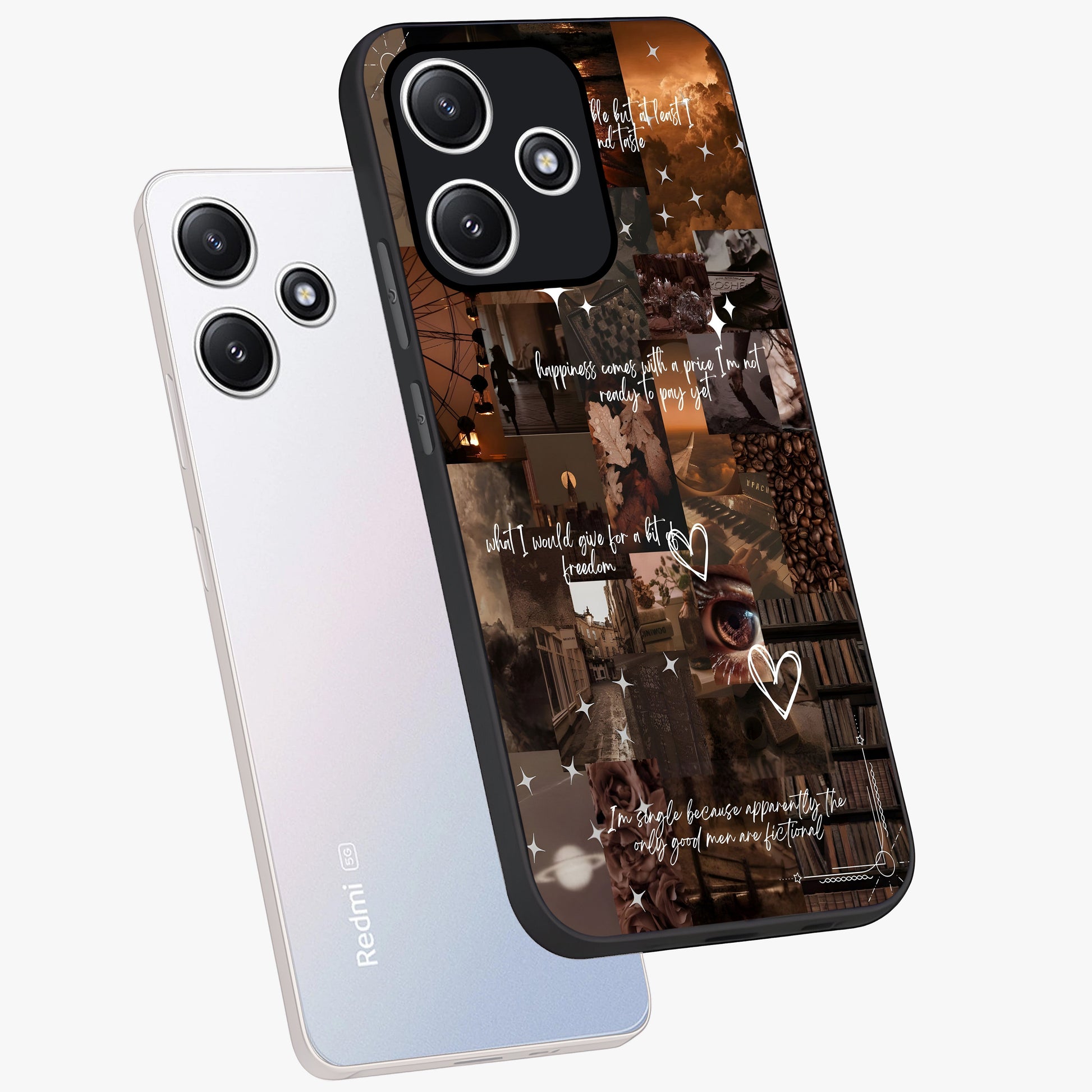 Bittersweet Aesthetic Chaos Glass Case displayed in angled mockup highlighting expressive abstract artwork and edgy aesthetic theme.