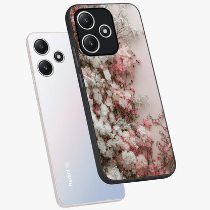 Blush Blossom Cloud Glass Case displayed in angled mockup highlighting soft cloud and blossom design with pastel aesthetic.