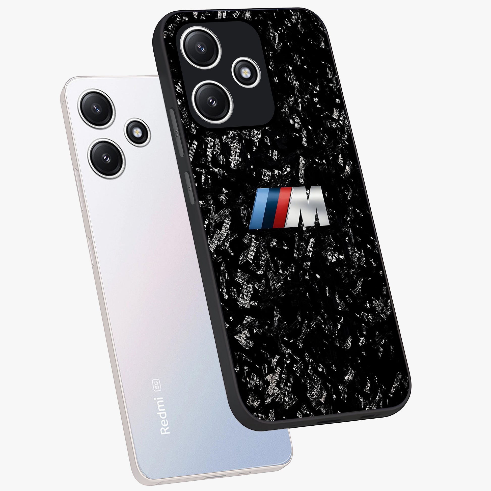 Carbon Speed Mark Glass Case displayed in angled mockup highlighting racing inspired carbon design and sleek aesthetic style.