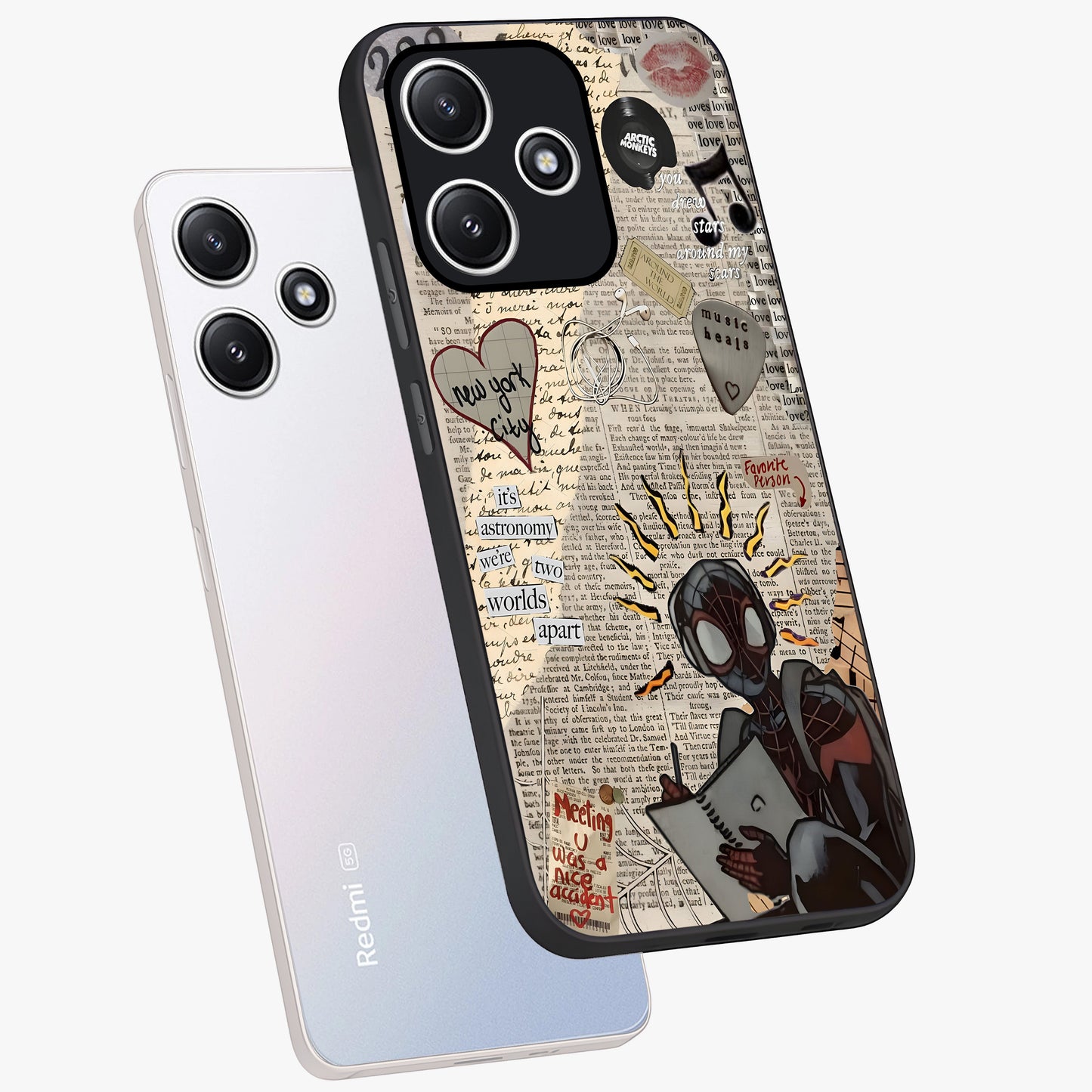 City Dream Sketch Glass Case displayed in angled mockup highlighting minimal city illustration with aesthetic sketch style.