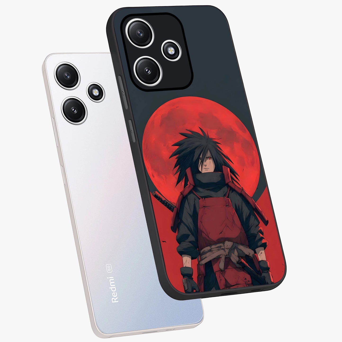 Crimson Moon Warlord Glass Case displayed in angled mockup highlighting dramatic crimson moon design with fantasy aesthetic.