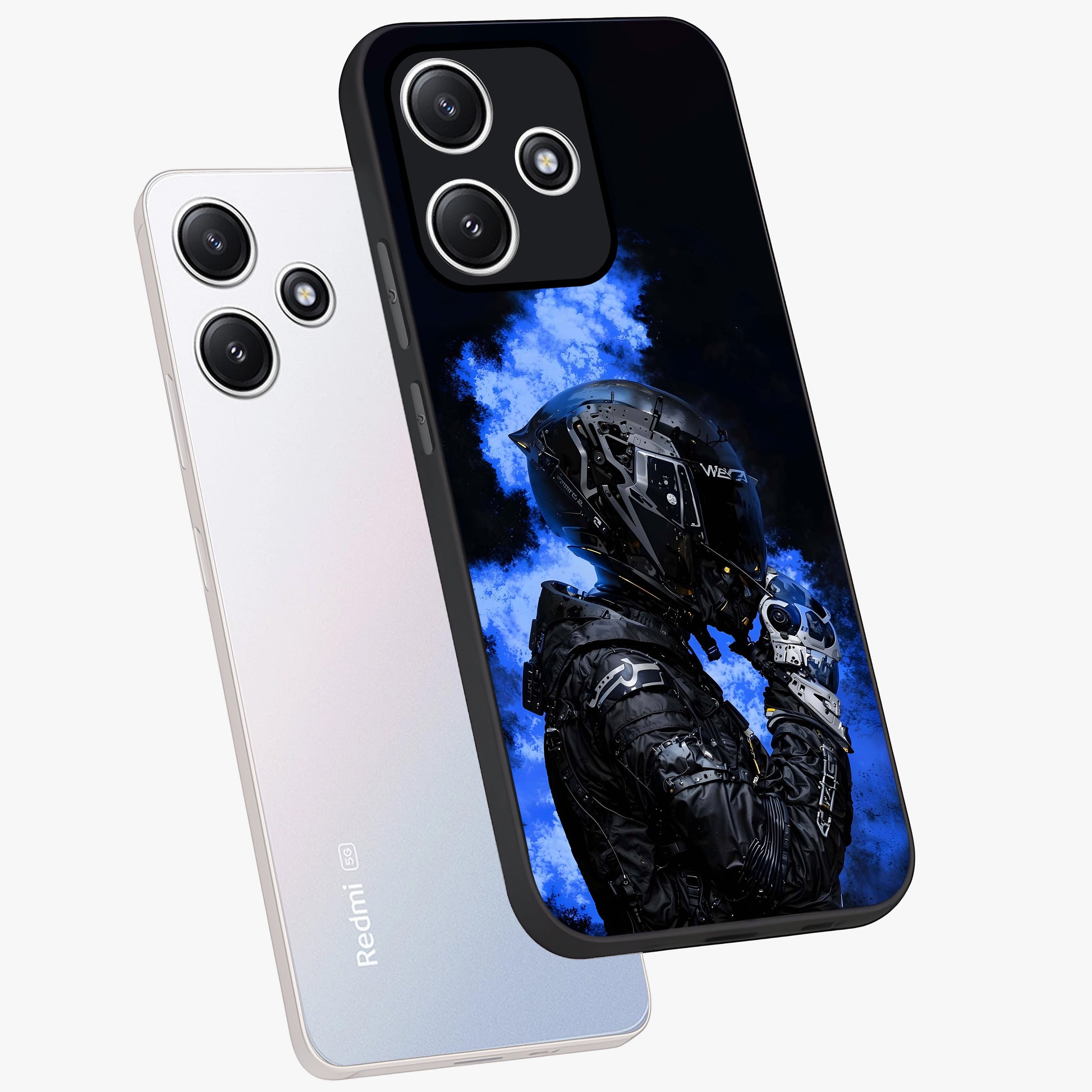 Cyber Sentinel Protocol Glass Case displayed in angled mockup highlighting digital cyber design with sci-fi aesthetic style.