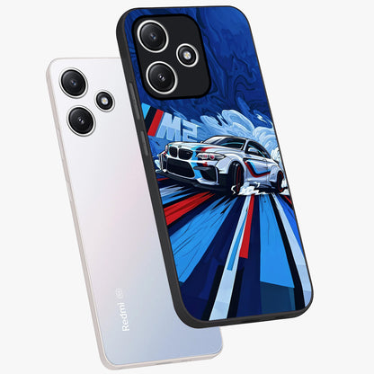 Drift Power Rush Glass Case displayed in angled mockup highlighting powerful drift car design with sporty aesthetic style.