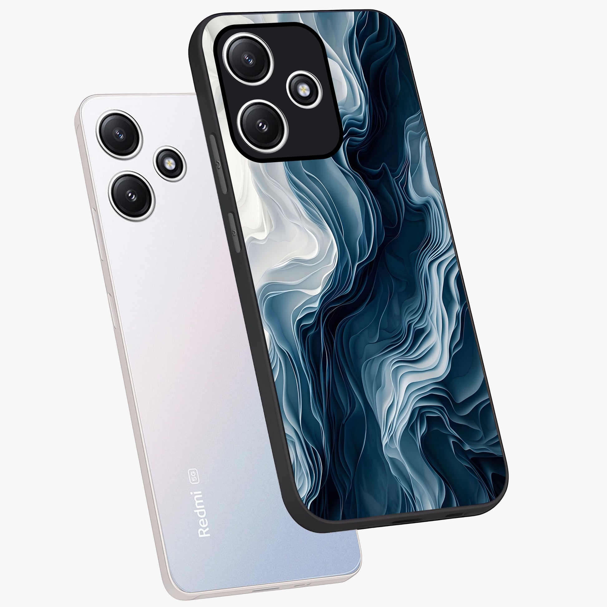 Ethereal Paper Marble Glass Case displayed in angled mockup highlighting elegant marble pattern with modern aesthetic style.