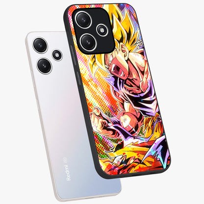 Firing Goku Glass Case displayed in angled mockup highlighting dynamic anime character design with action aesthetic.