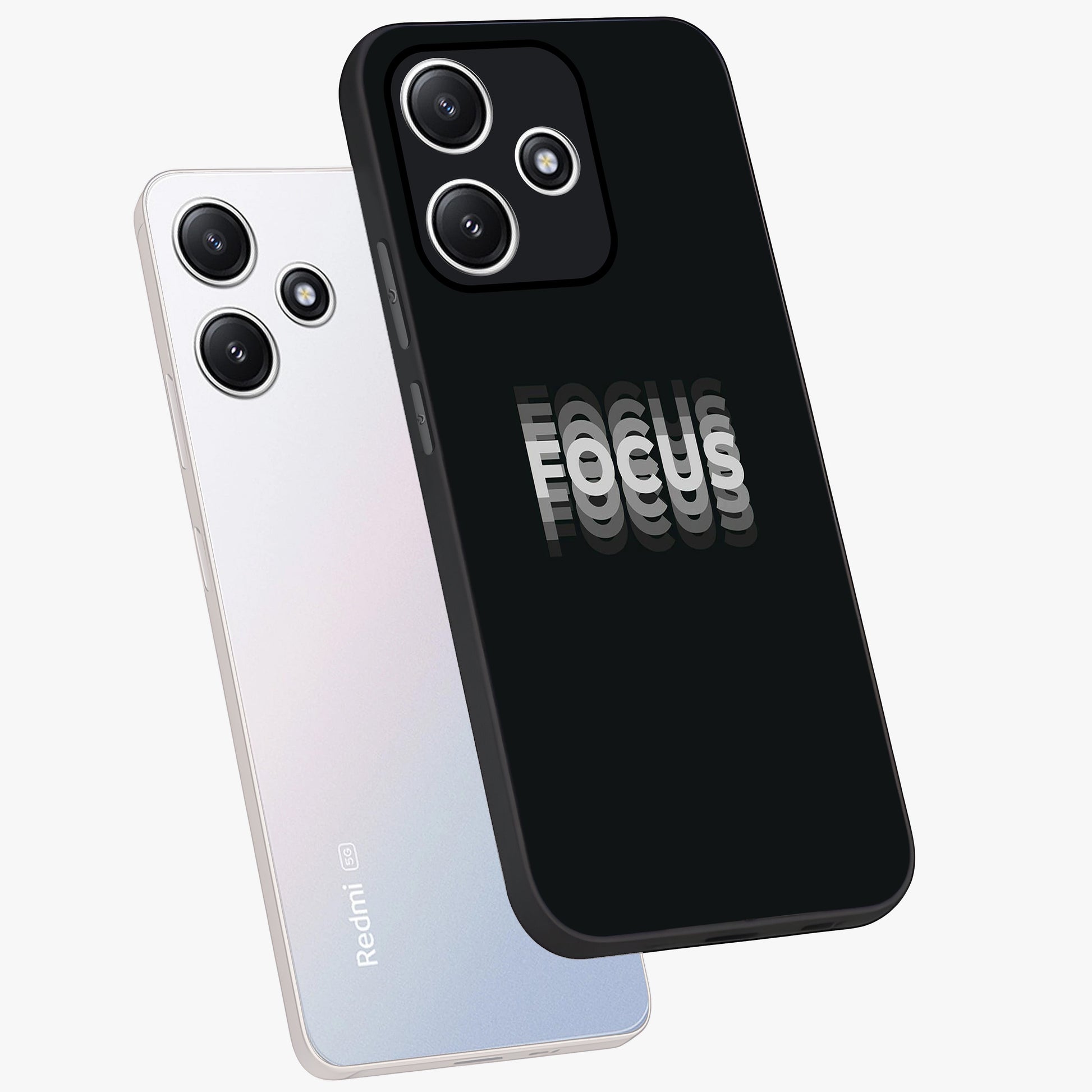 Focus Mode On Glass Case displayed in angled mockup highlighting clean minimal text artwork with modern aesthetic style.