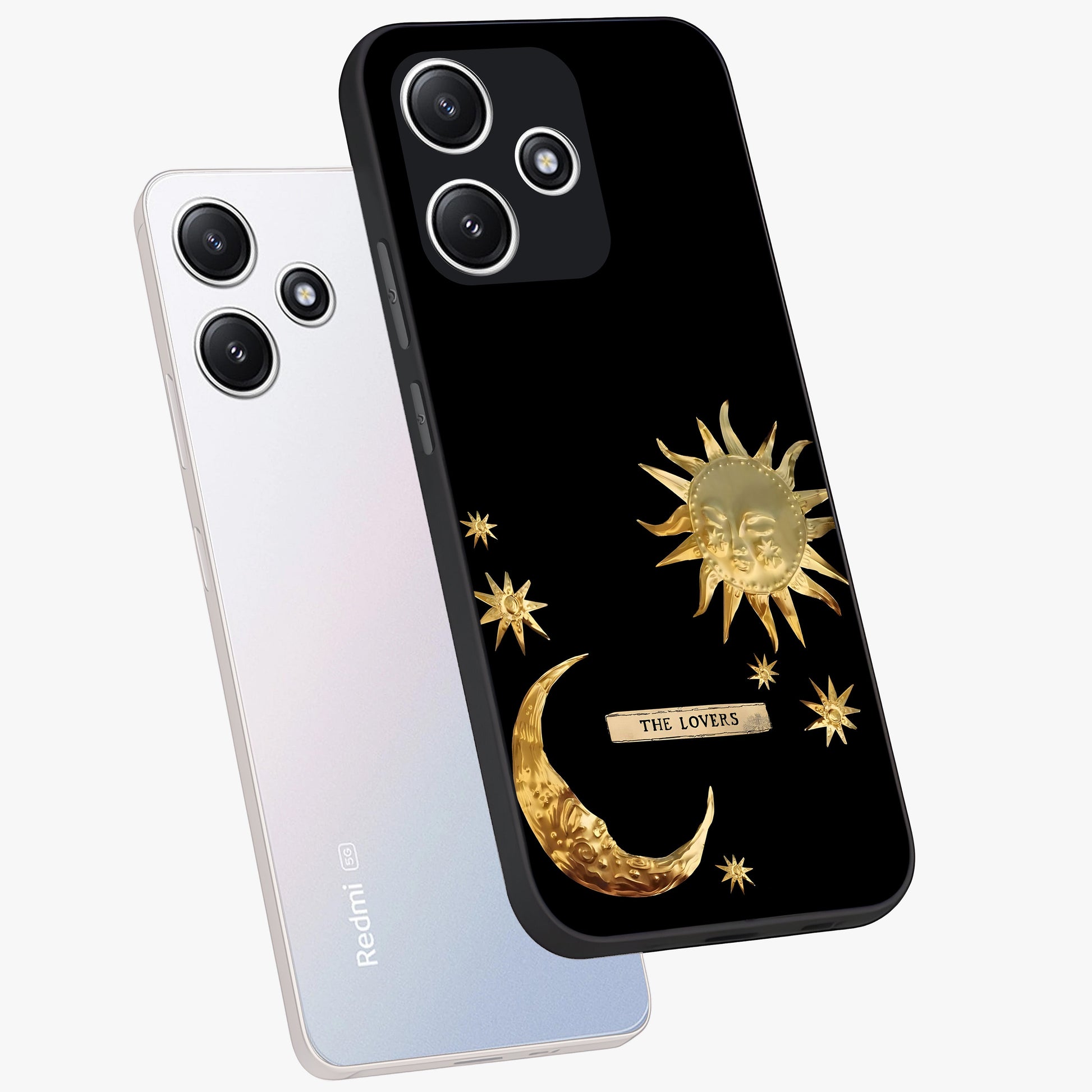 Gold Sun Blush Glass Case displayed in angled mockup highlighting radiant sun design with warm golden aesthetic.