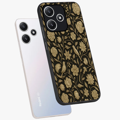Golden Evil Eye Mandala Glass Case displayed in angled mockup highlighting protective evil eye symbol with golden mandala design.
