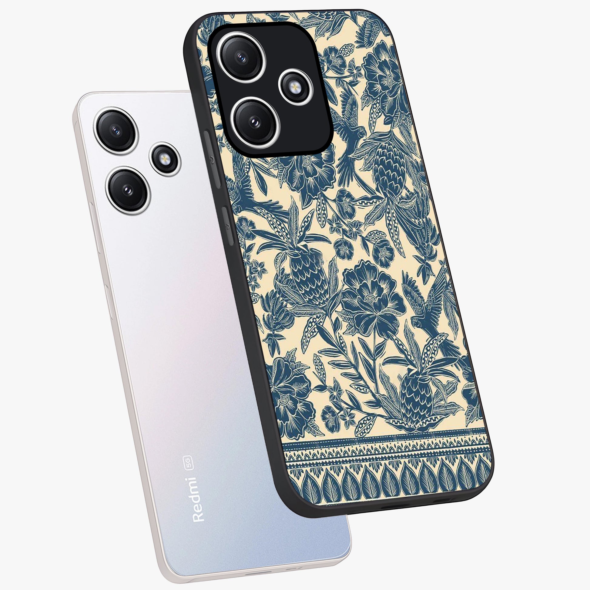 Heirloom Wild Bloom Glass Case displayed in angled mockup highlighting botanical bloom design with classic aesthetic style.