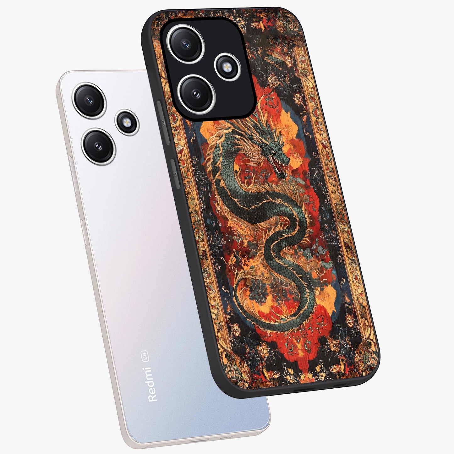Inferno Dragon Soul Glass Case displayed in angled mockup highlighting powerful dragon illustration with inferno aesthetic.