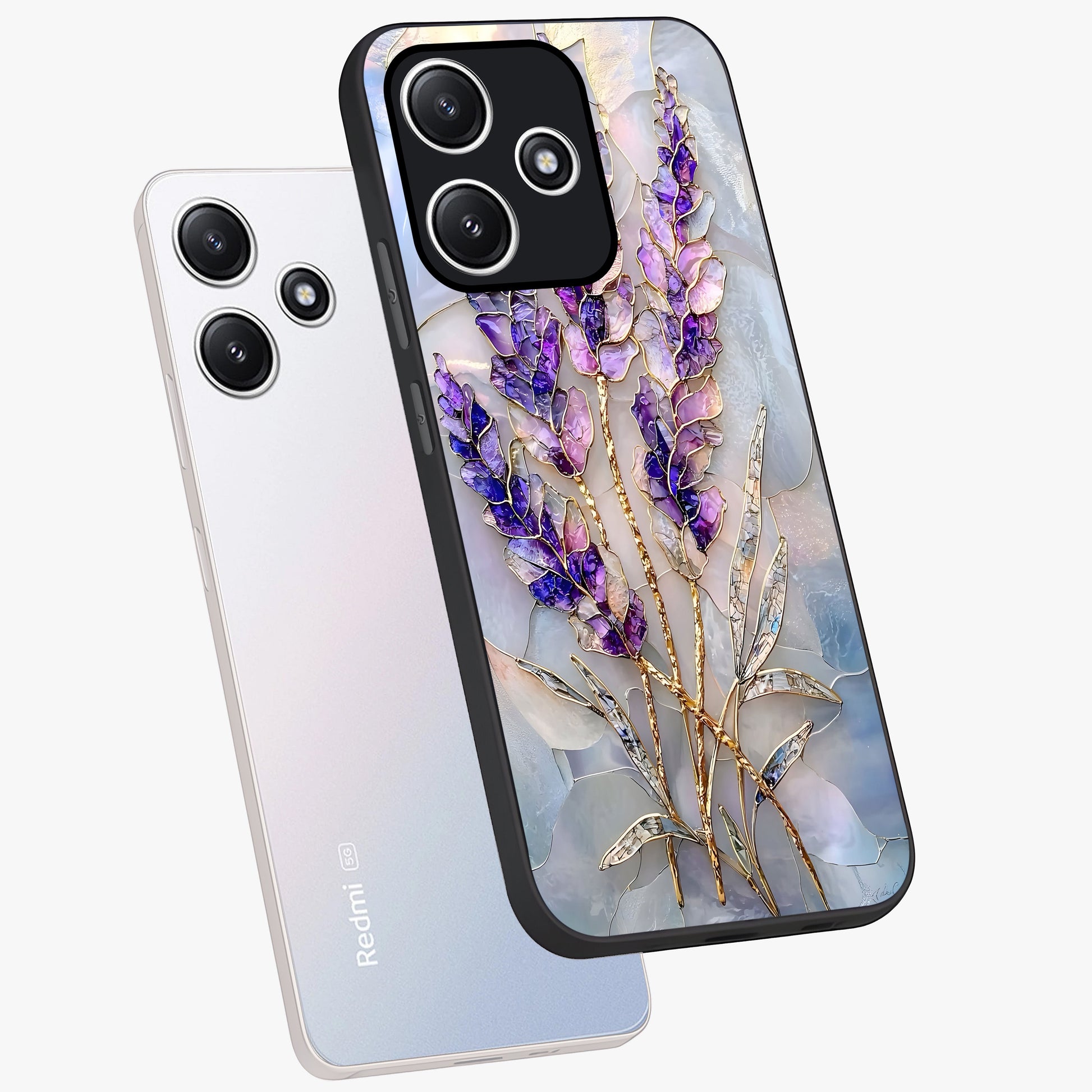 Lavender Dream Glow Glass Case displayed in angled mockup highlighting dreamy purple glow design with soft artistic style.