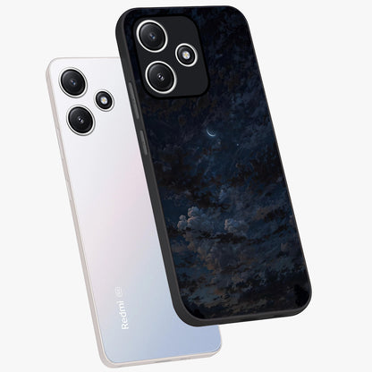 Lunar Veil Silence Glass Case displayed in angled mockup highlighting soft lunar design with peaceful celestial aesthetic.