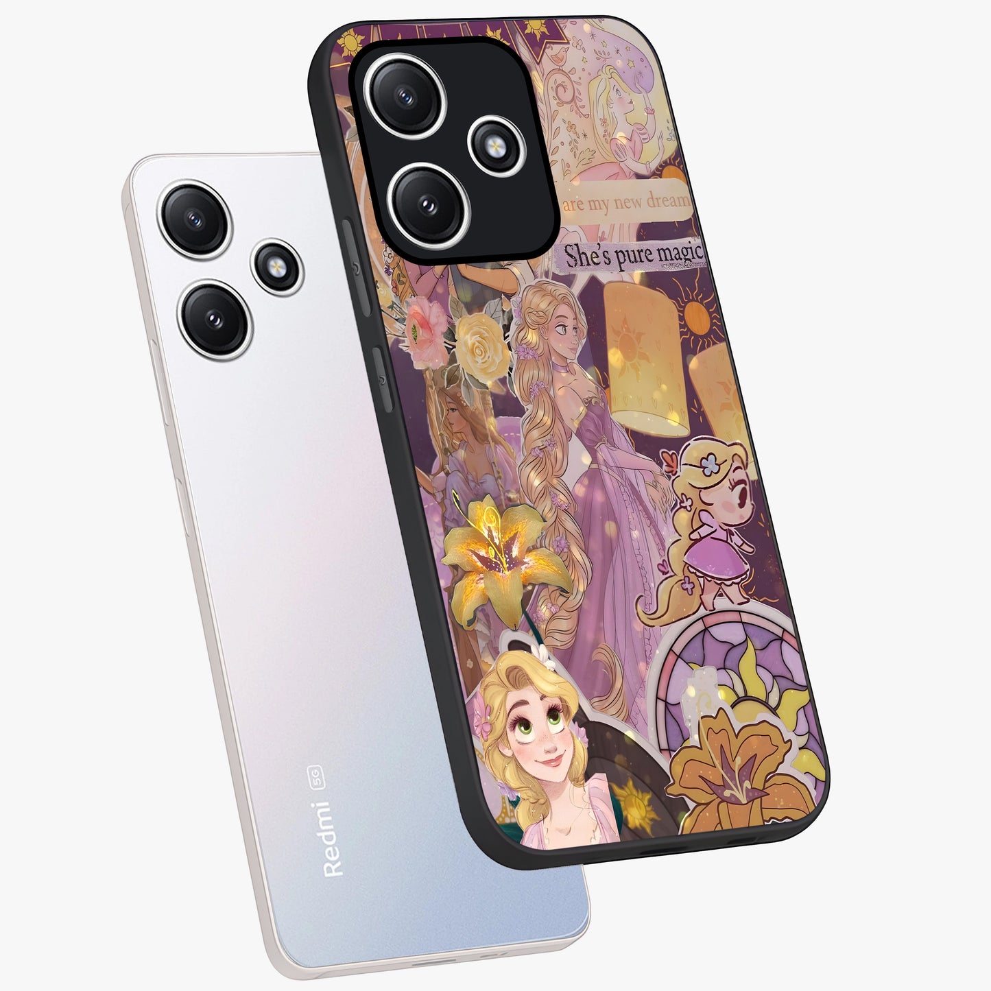 Magical Tangled Dream Glass Case displayed in angled mockup highlighting whimsical fantasy design with magical aesthetic.