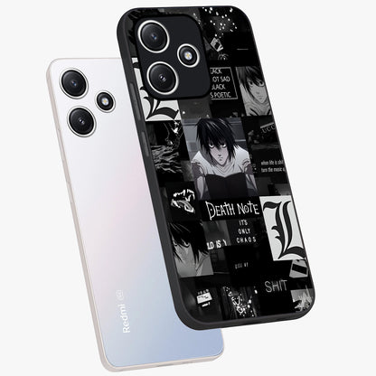 Midnight Chaos Mind Glass Case displayed in angled mockup highlighting chaotic artistic design with dramatic midnight aesthetic.