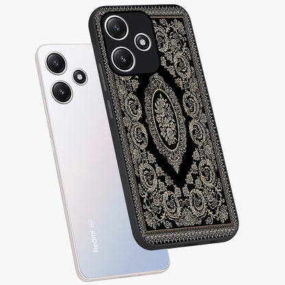 Noir Bloom Elegance Glass Case displayed in angled mockup highlighting refined flower design with stylish noir aesthetic.
