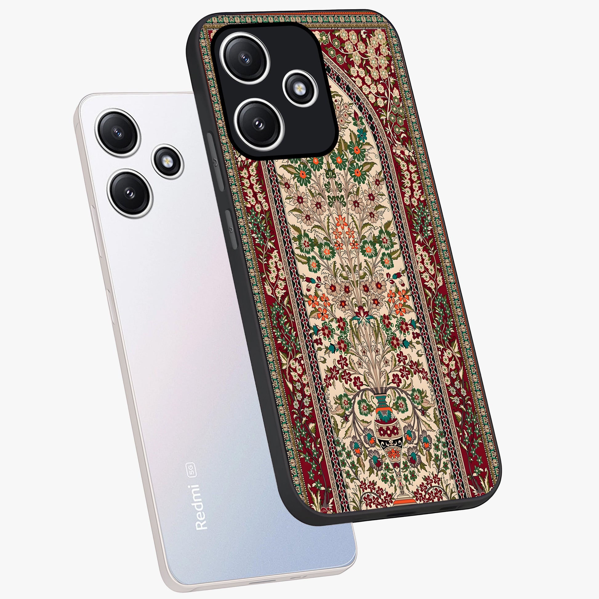 Persian Inspired Glass Case displayed in angled mockup highlighting intricate traditional design with elegant cultural aesthetic.