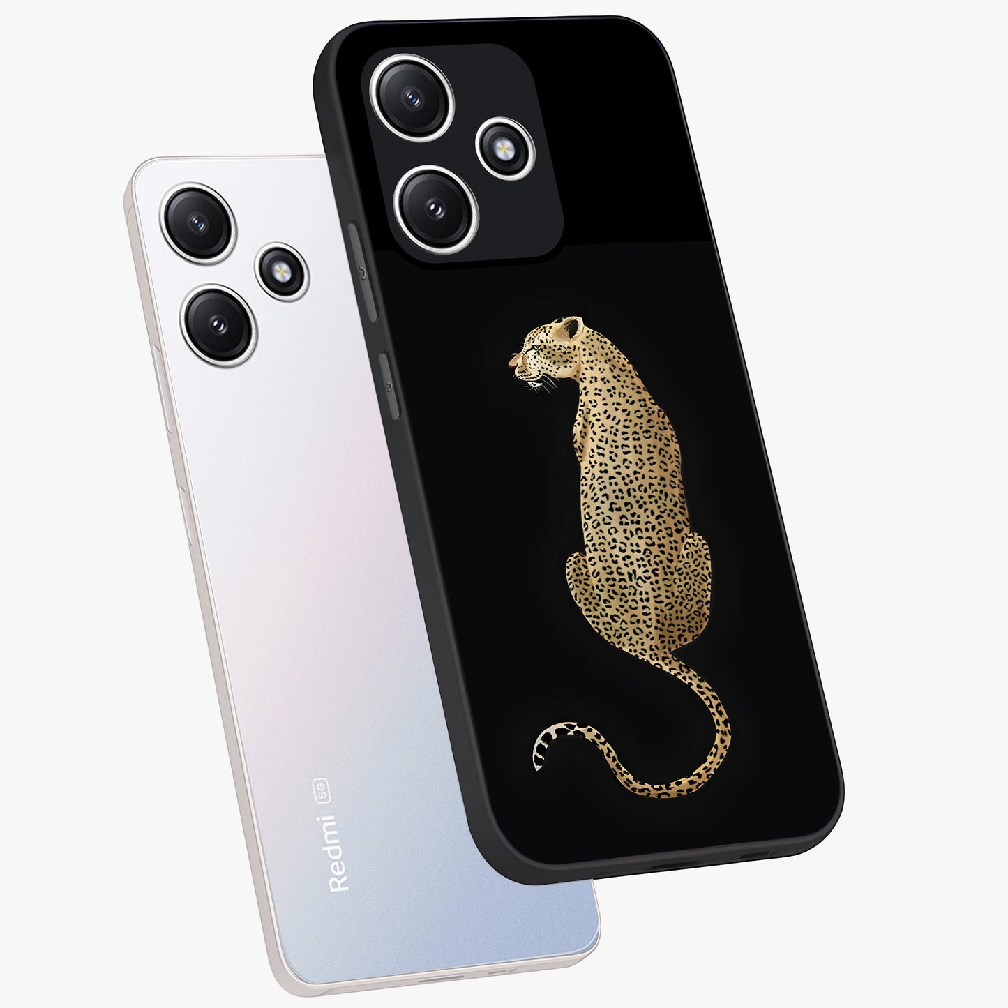 Regal Leopard Glass Case displayed in angled mockup highlighting powerful animal illustration with stylish wild aesthetic.