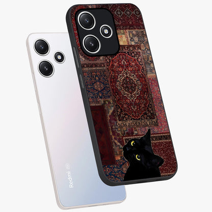 Regal Magic Cat Apple Glass Case displayed in angled mockup highlighting whimsical feline design with fantasy aesthetic.