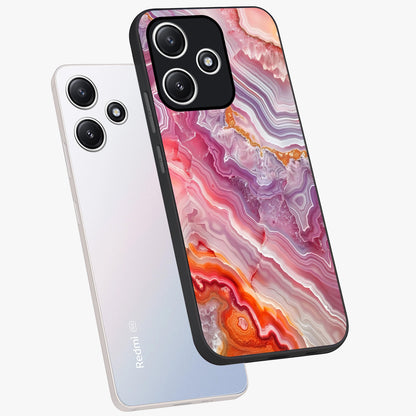 Rose Quartz Marble Glass Case displayed in angled mockup highlighting elegant marble pattern with soft aesthetic style.