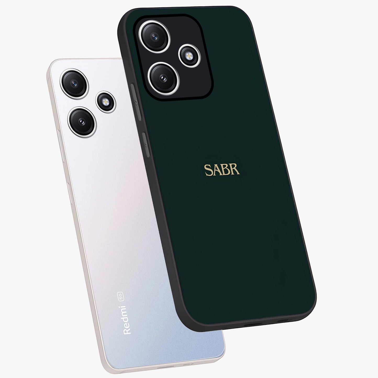 Sabr Minimal Patience Glass Case displayed in angled mockup highlighting simple inspirational design with clean aesthetic style.