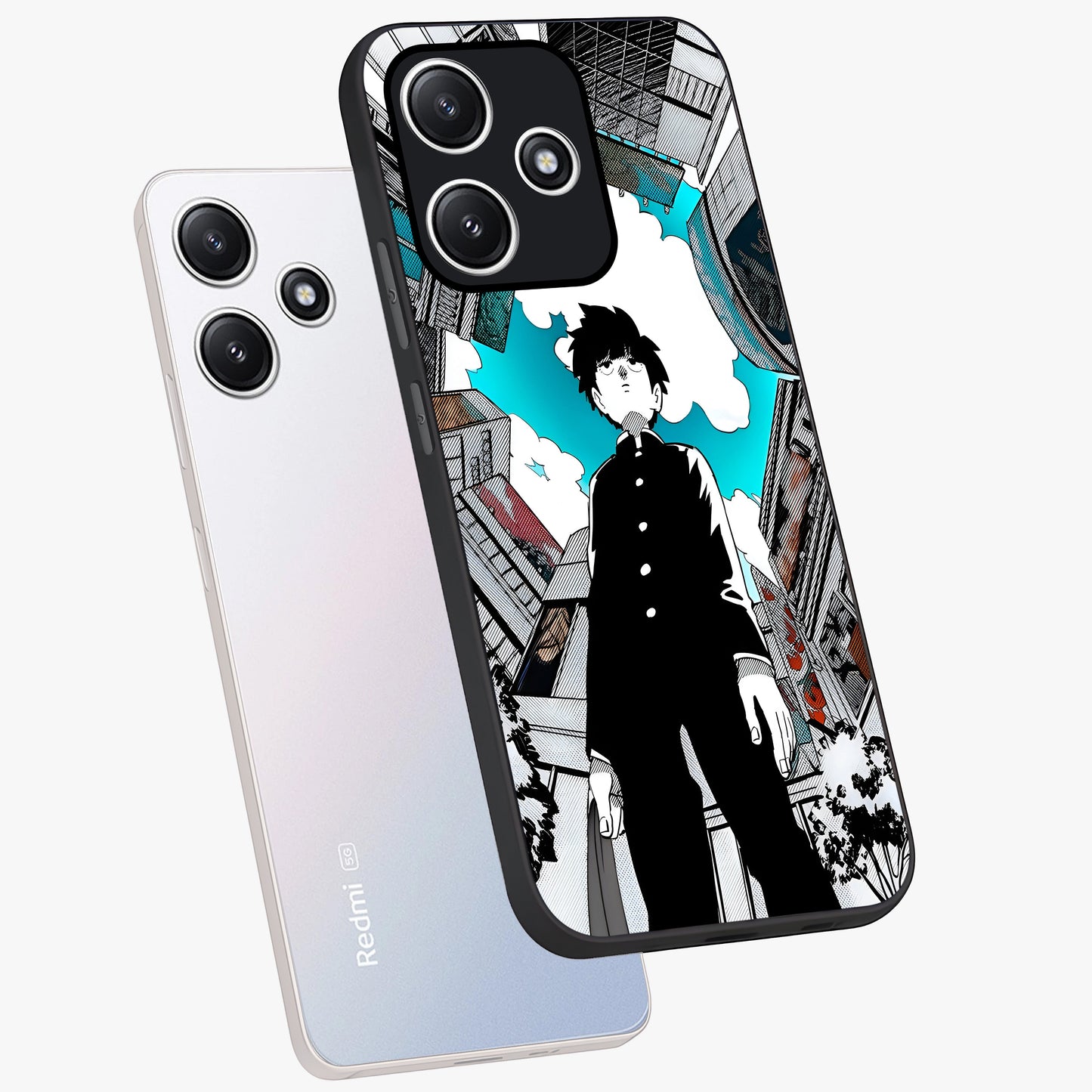 Silent Psychic Awakening Glass Case displayed in angled mockup highlighting spiritual awakening design with cosmic aesthetic.