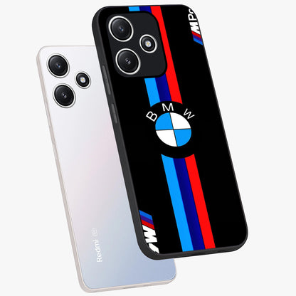 Turbo BMW Beast Glass Case displayed in angled mockup highlighting sleek racing car design with bold automotive aesthetic.