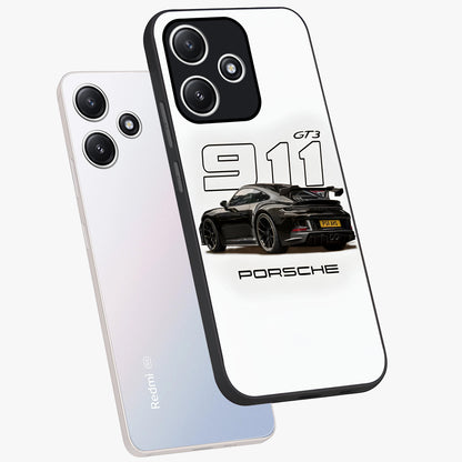 Turbo Legacy Icon Glass Case displayed in angled mockup highlighting dynamic automotive design with performance aesthetic.