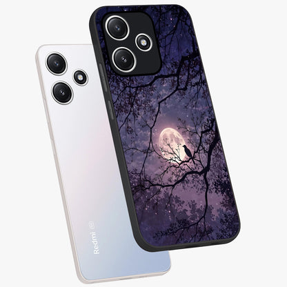 Whispering Moon Silence Glass Case displayed in angled mockup highlighting calm lunar design with dreamy night aesthetic.