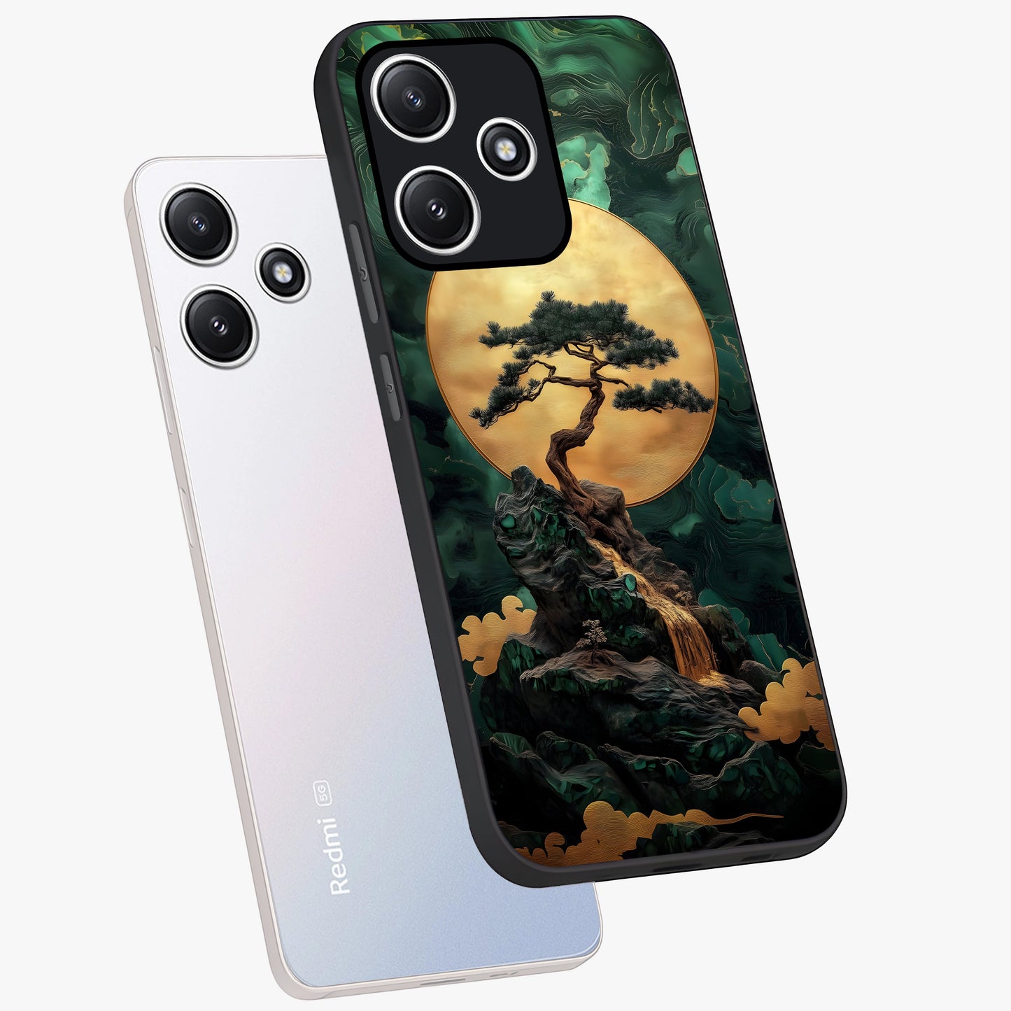 Zen Moon Rise Glass Case displayed in angled mockup highlighting peaceful lunar design with zen aesthetic style.