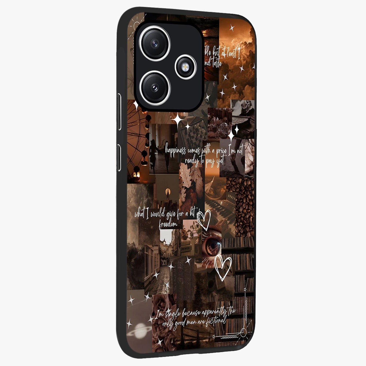 Bittersweet Aesthetic Chaos Glass Case upright view showcasing bold artistic chaos design with modern aesthetic style.