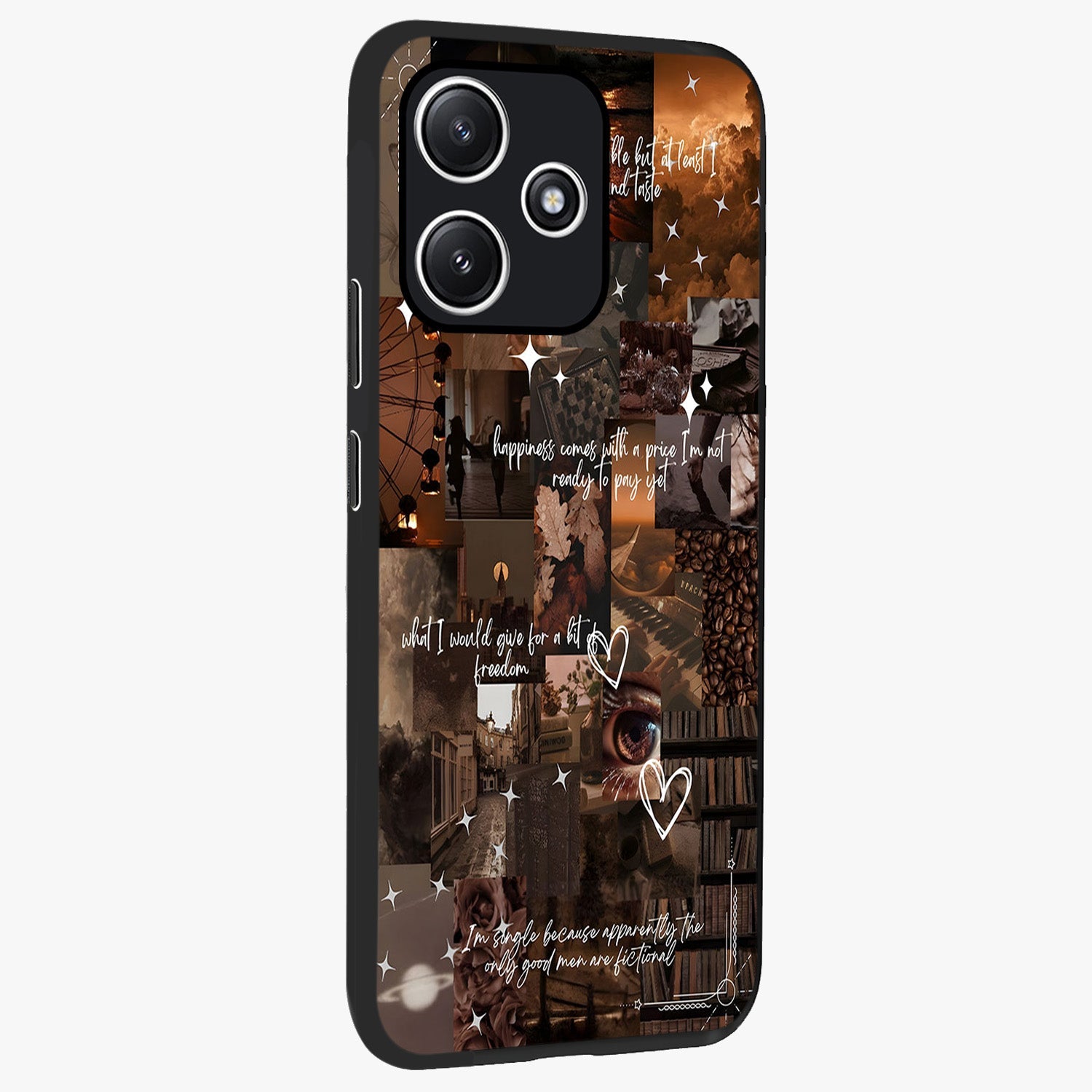 Bittersweet Aesthetic Chaos Glass Case upright view showcasing bold artistic chaos design with modern aesthetic style.