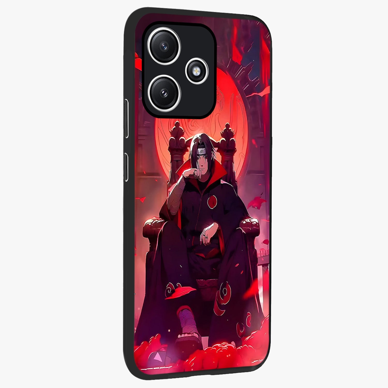 Blood Moon Sovereign Glass Case upright view showcasing powerful moon inspired artwork with cosmic aesthetic style.
