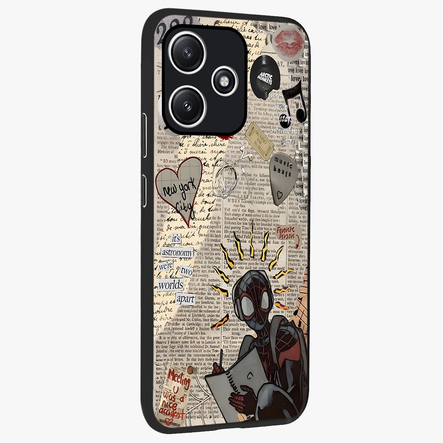 City Dream Sketch Glass Case upright view showcasing urban skyline artwork with stylish hand drawn design.