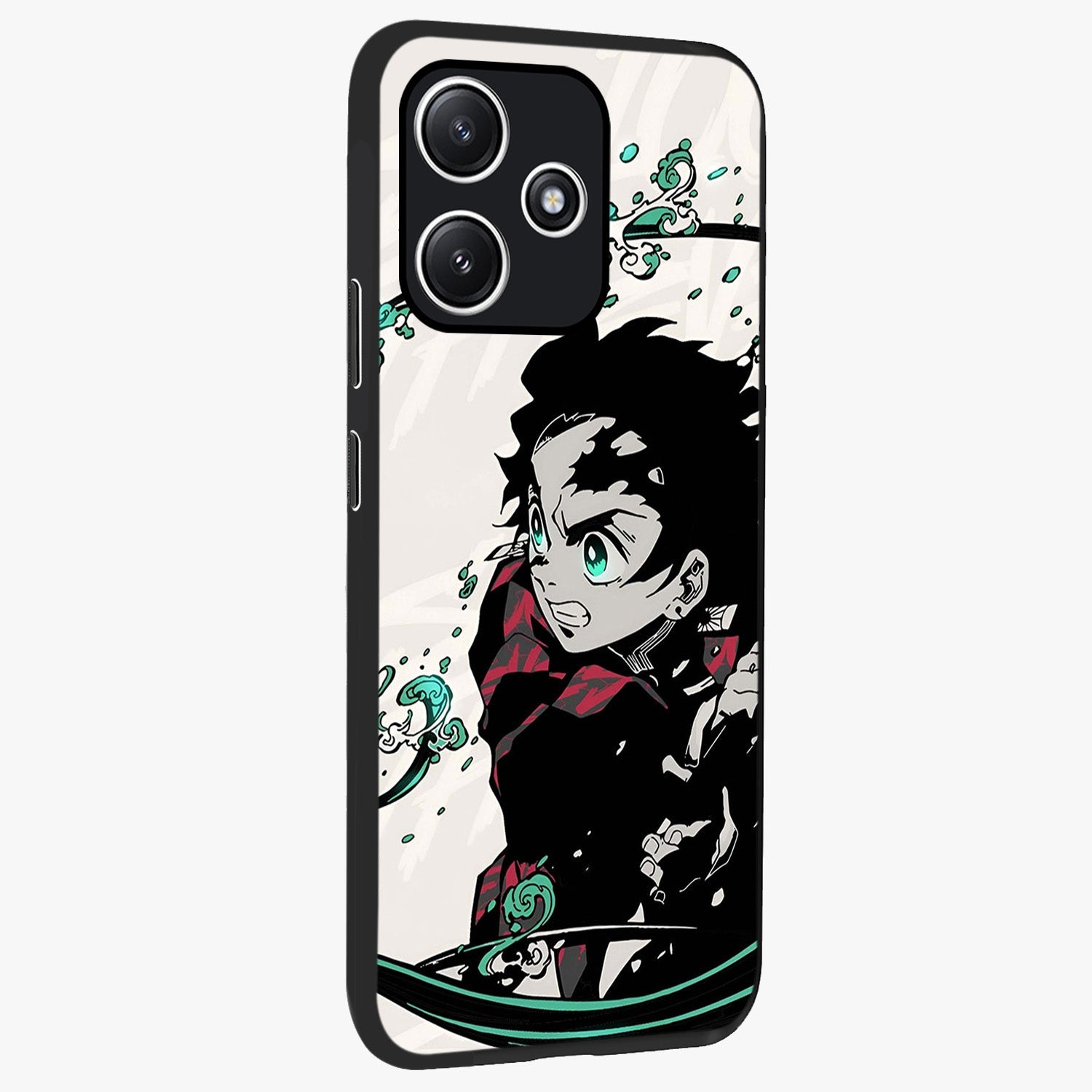 Demon Slayer Glass Case upright view showcasing powerful anime artwork with intense warrior theme.