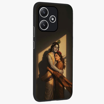 Divine Eternal Love Glass Case upright view showcasing graceful spiritual artwork with eternal love theme.