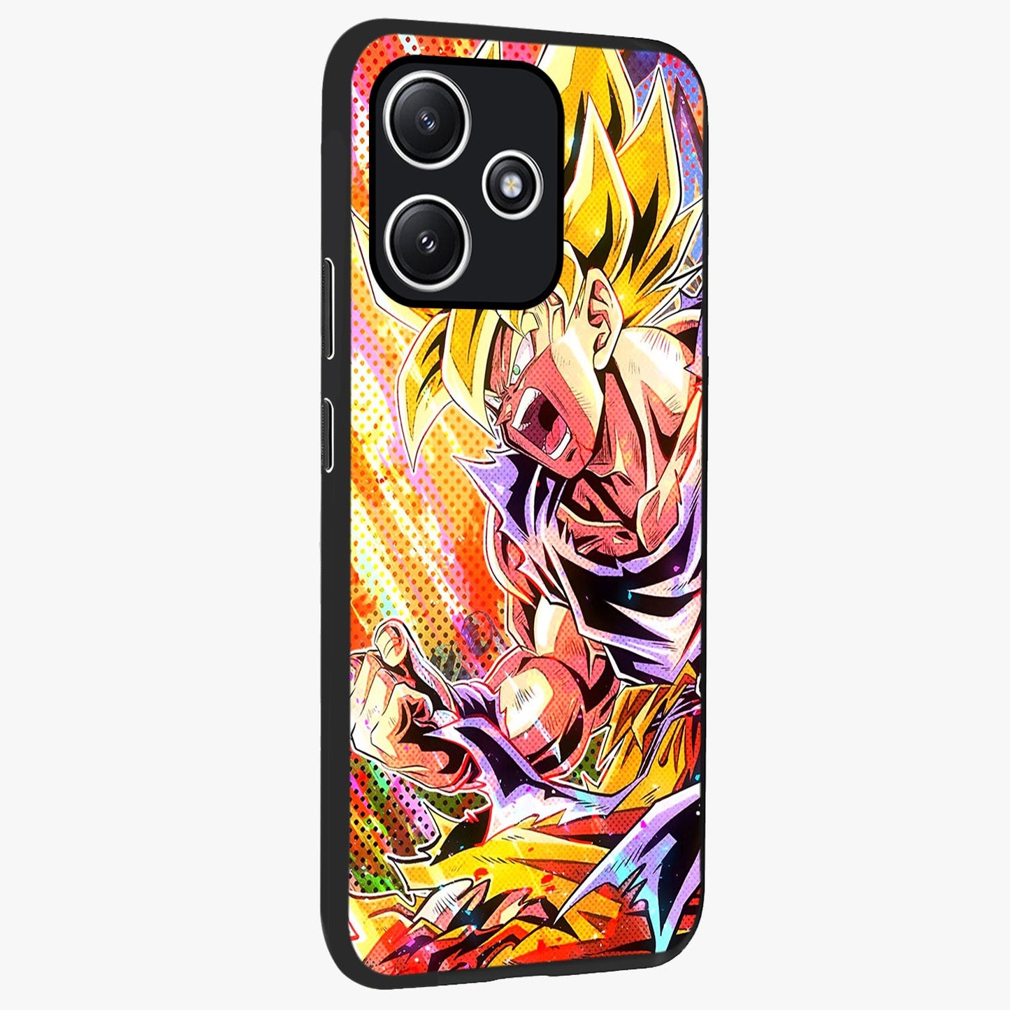 Firing Goku Glass Case upright view showcasing energetic anime artwork with bold warrior theme.