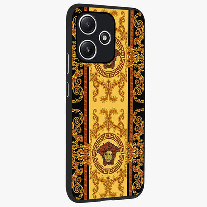 Golden Lotus Glow Glass Case upright view showcasing luminous lotus artwork with peaceful divine theme.