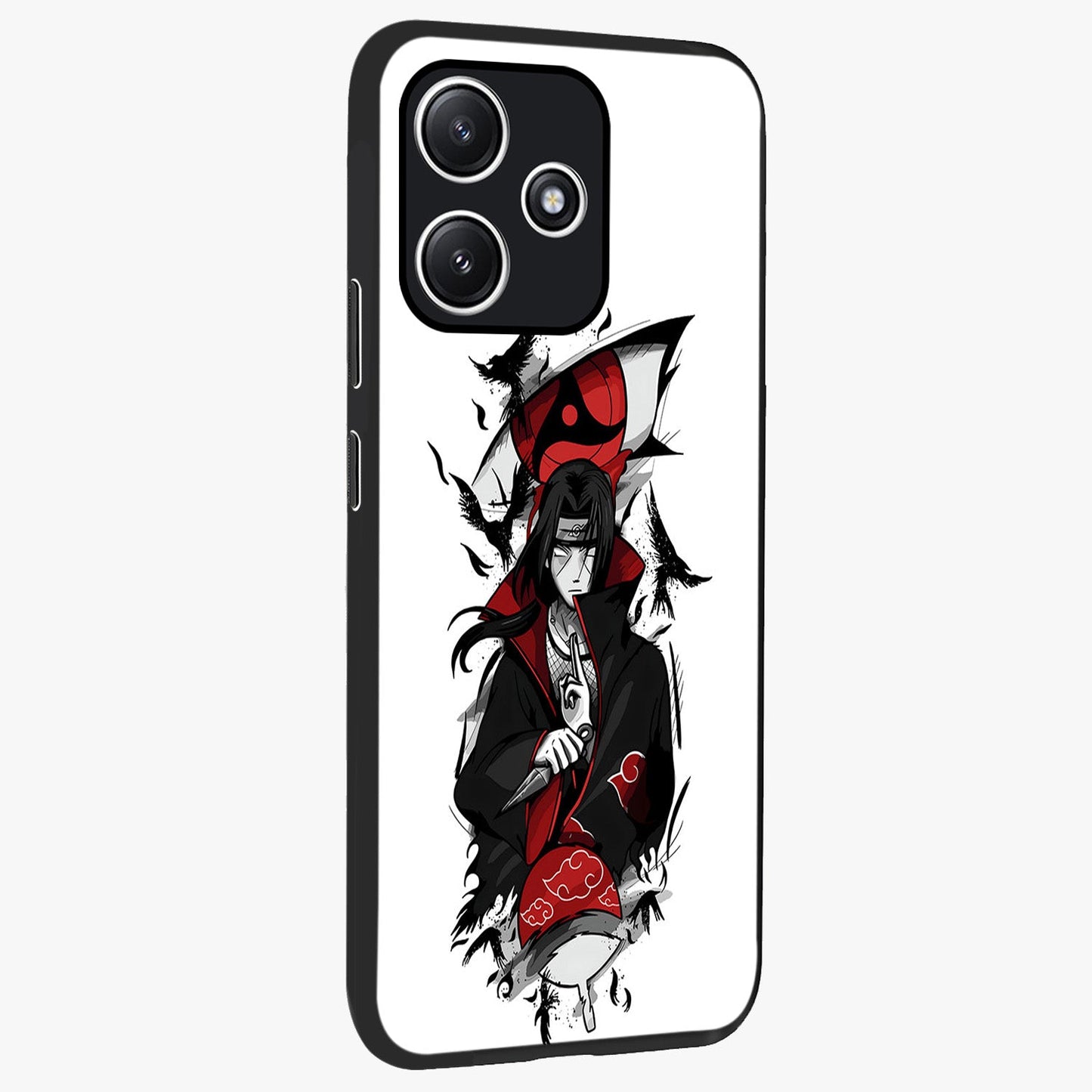 Itachi Limited Edition Naruto Anime Glass Case upright view showcasing intense anime artwork with powerful character theme.