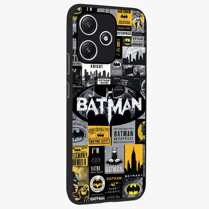 Knight Gotham Rise Glass Case upright view showcasing bold vigilante themed artwork with gothic city vibe.