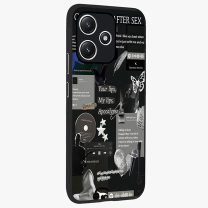 Midnight Love Echo Glass Case upright view showcasing expressive romantic artwork with dreamy midnight theme.